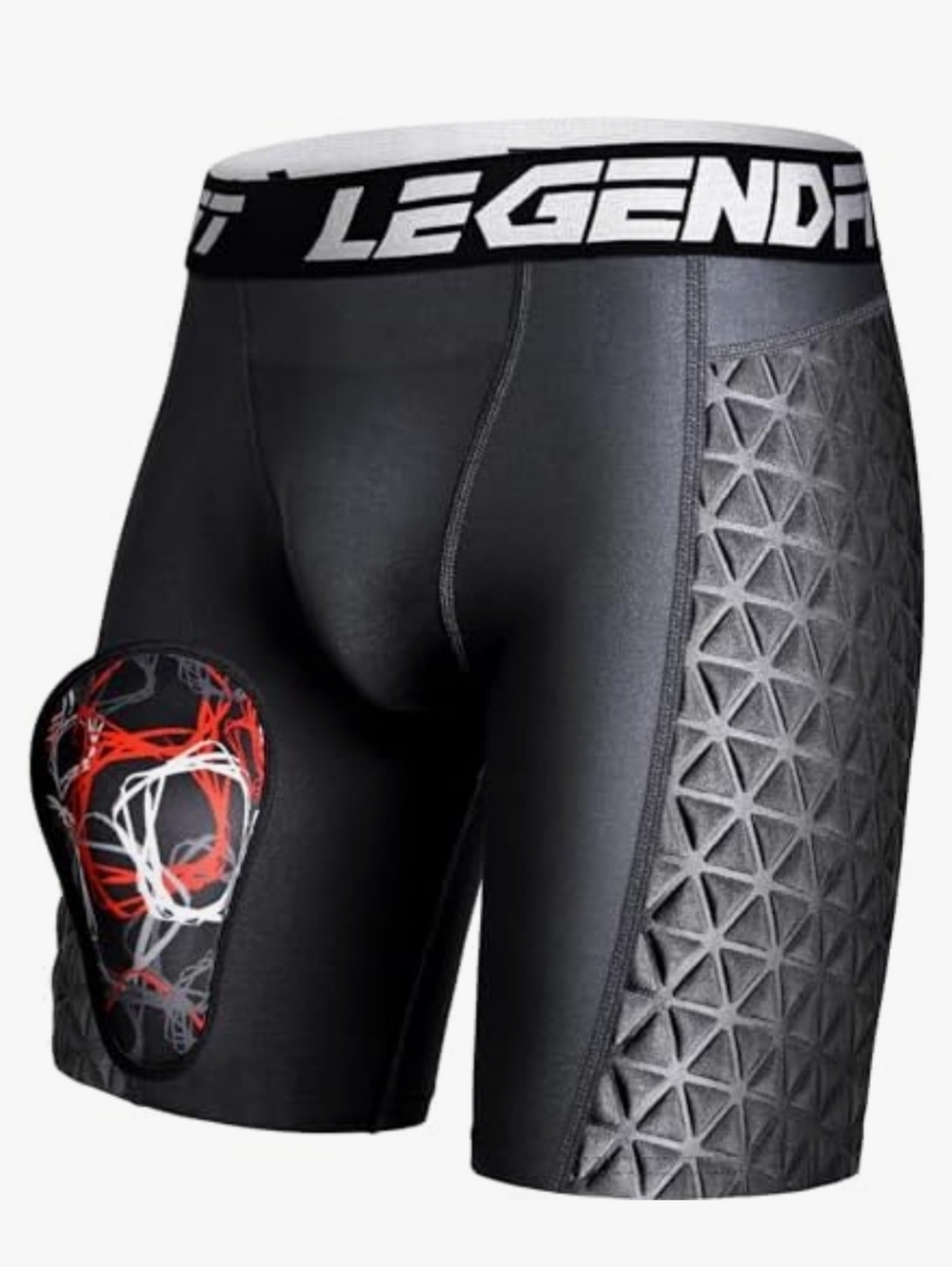 Compression Athletic Shorts Men's XL Black Padded Protection Sport Athletic